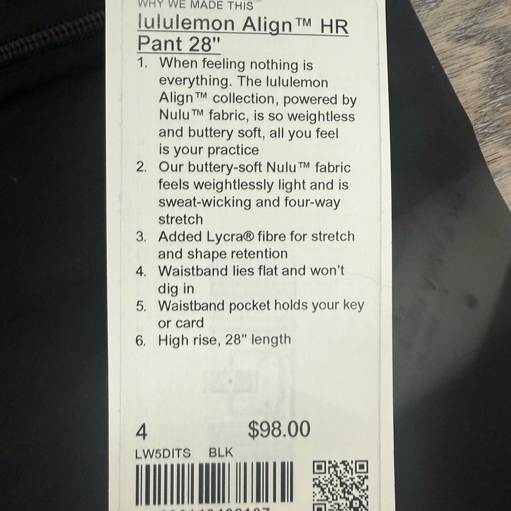 Lululemon Align HR Pant 28" Size 4 - Picture 2 of 4